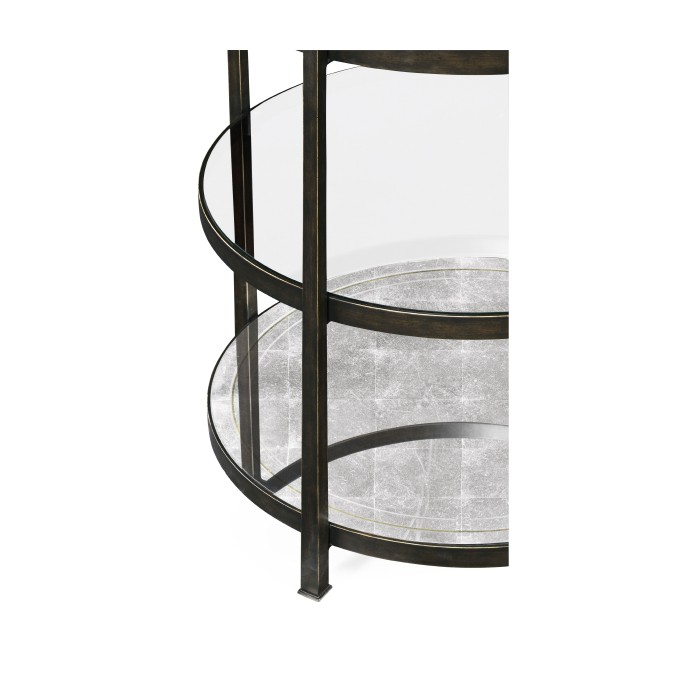 Distressed Bronze Three Tier Table