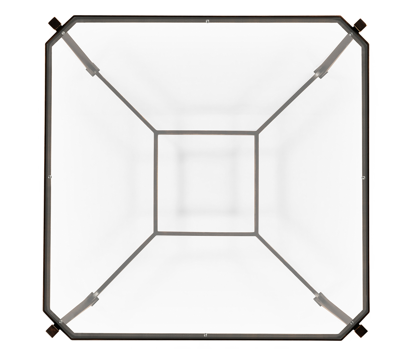 Distressed Bronze Square Side Table