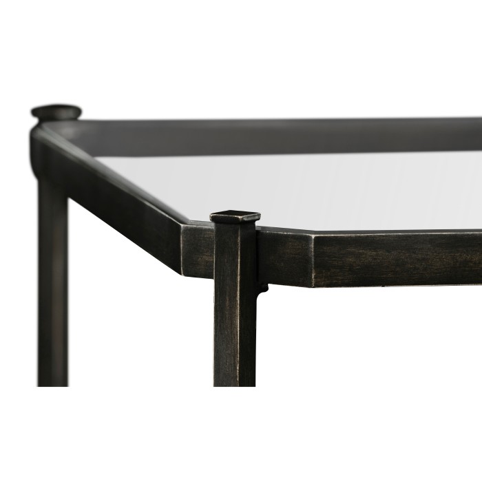 Distressed Bronze Square Side Table