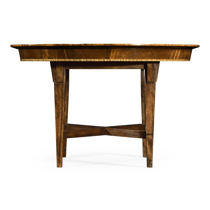 Craftsman's Mahogany Round Table with Herringbone Inlay Detail 48