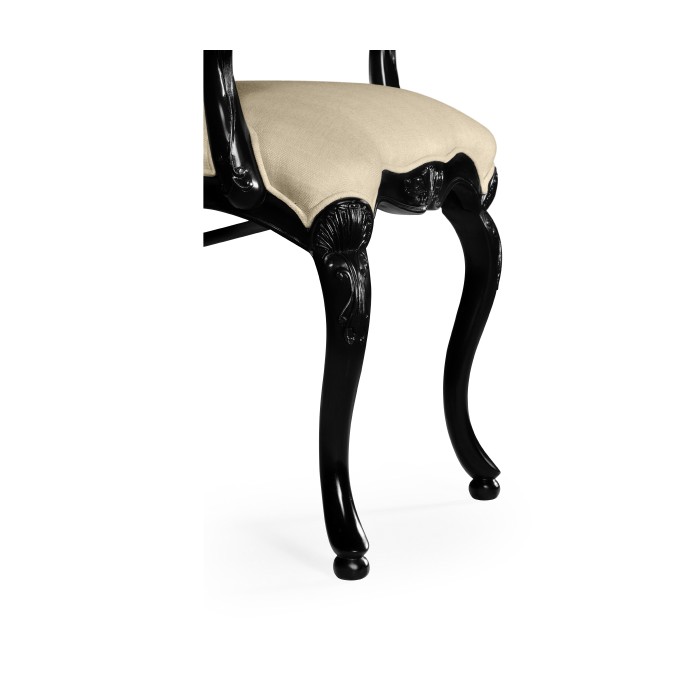 Sheraton Black Oval Back Arm Chair