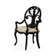 Sheraton Black Oval Back Arm Chair