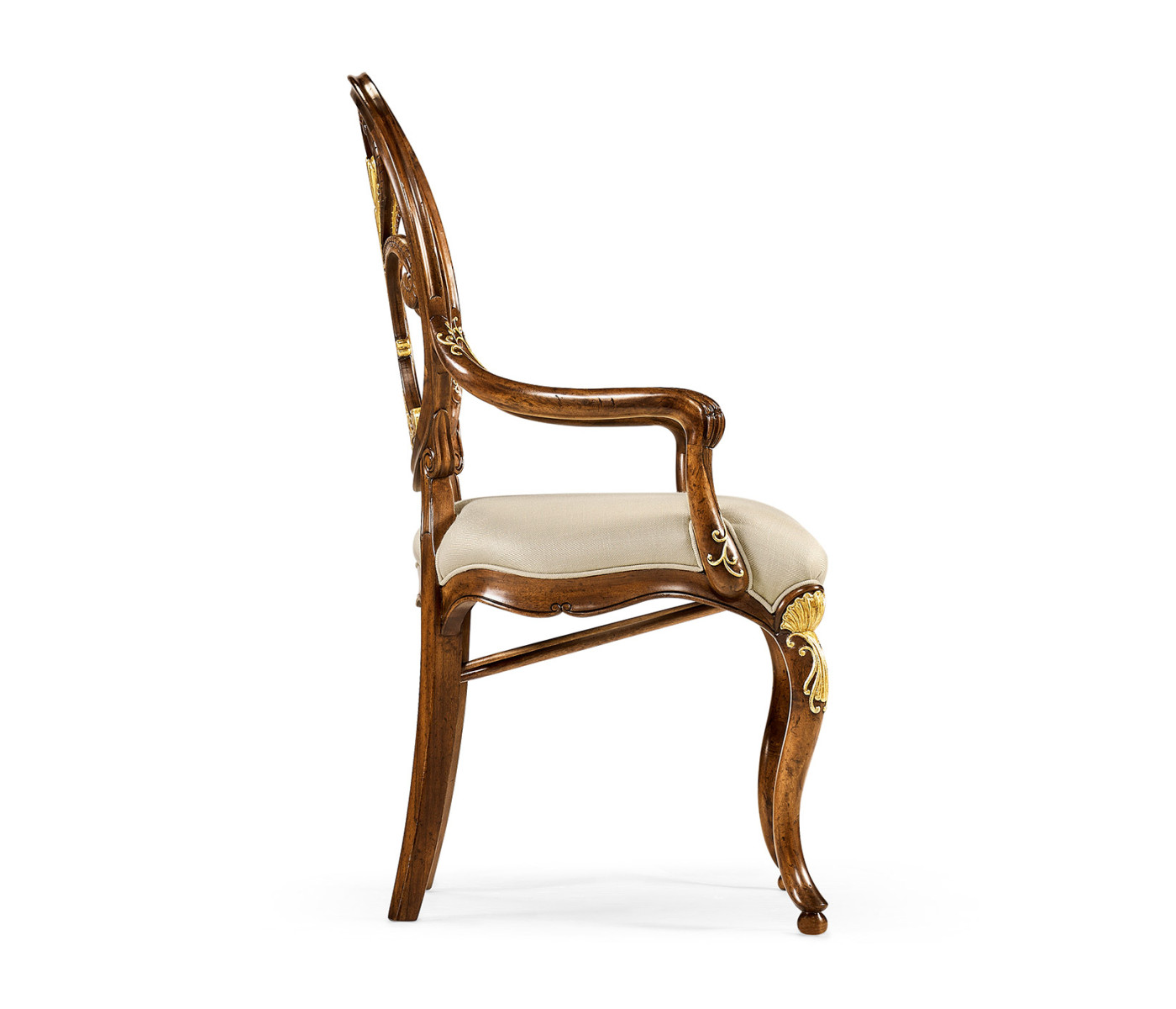Sheraton Walnut Oval Back Arm Chair