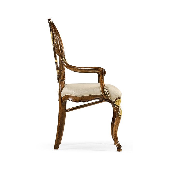 Sheraton Walnut Oval Back Arm Chair