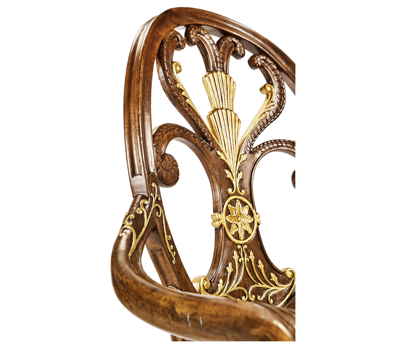 Sheraton Walnut Oval Back Arm Chair