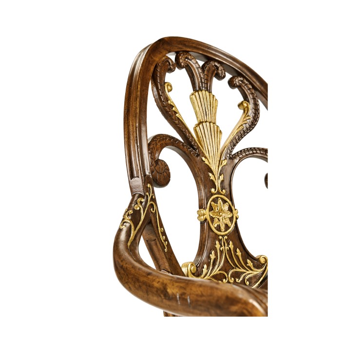 Sheraton Walnut Oval Back Arm Chair