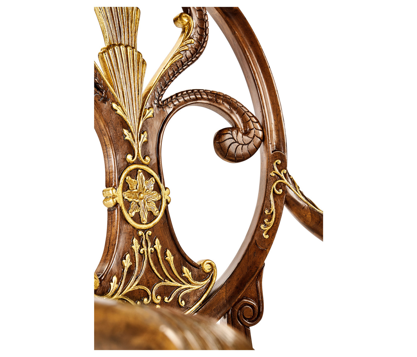 Sheraton Walnut Oval Back Arm Chair