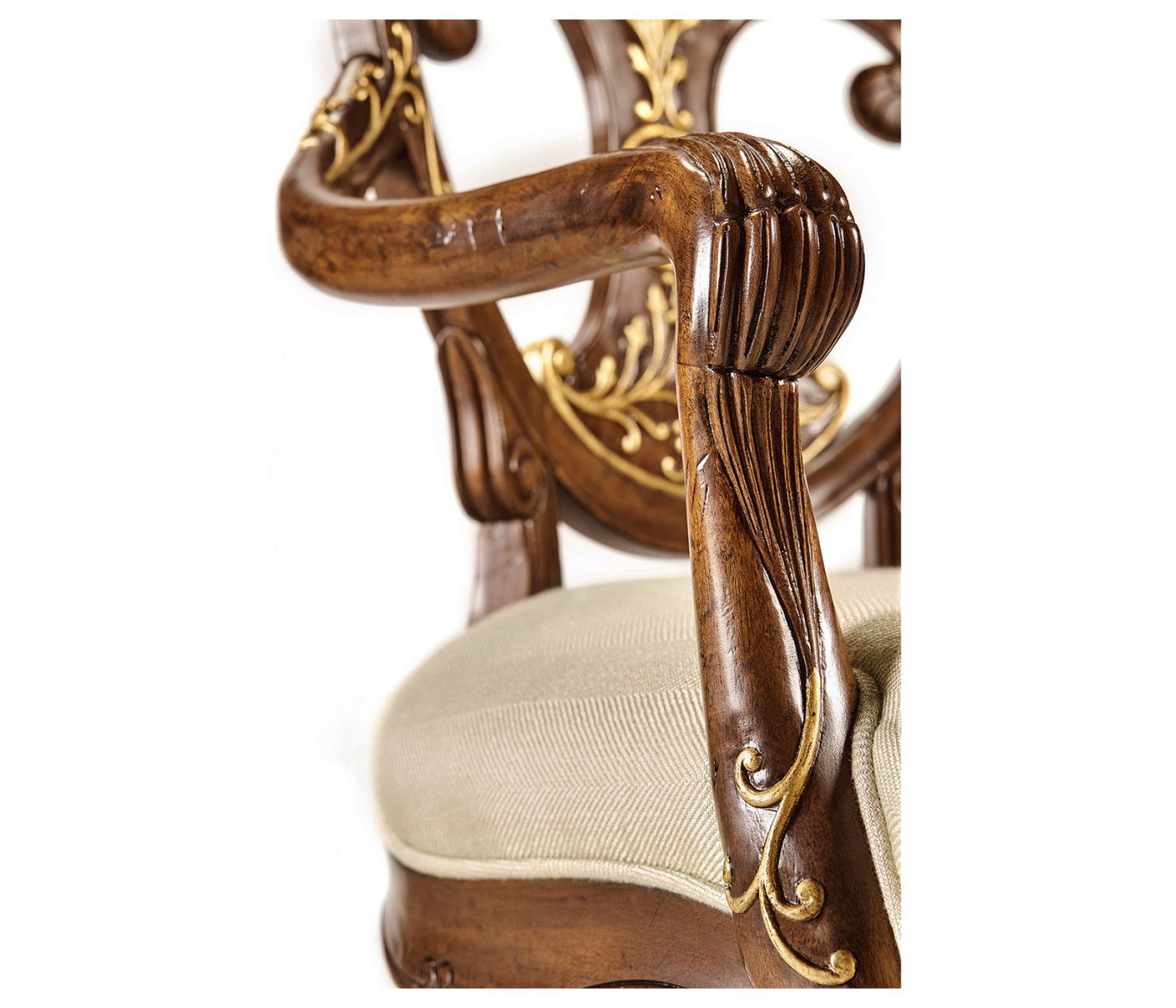 Sheraton Walnut Oval Back Arm Chair
