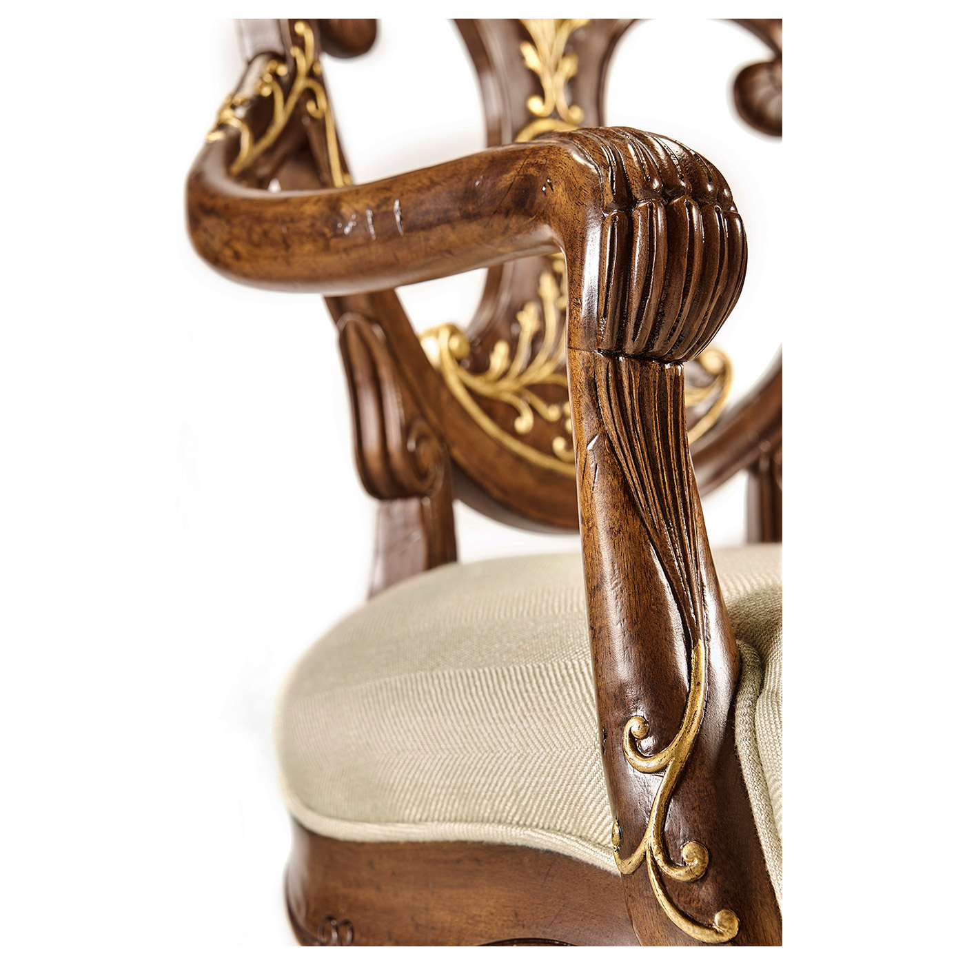 Sheraton Walnut Oval Back Arm Chair