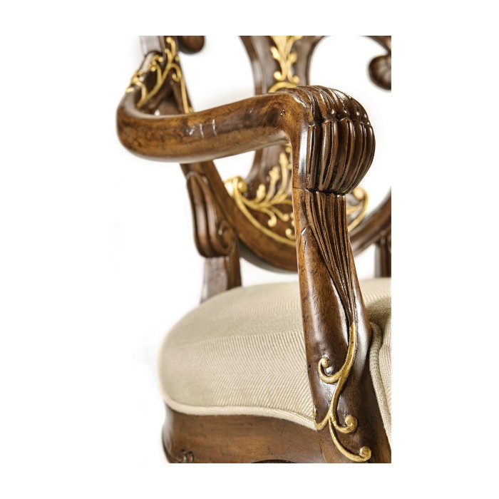 Sheraton Walnut Oval Back Arm Chair