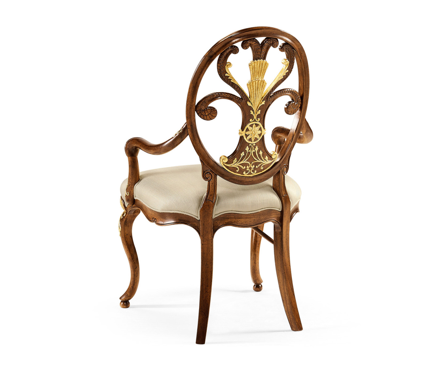 Sheraton Walnut Oval Back Arm Chair