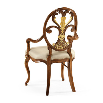 Sheraton Walnut Oval Back Arm Chair