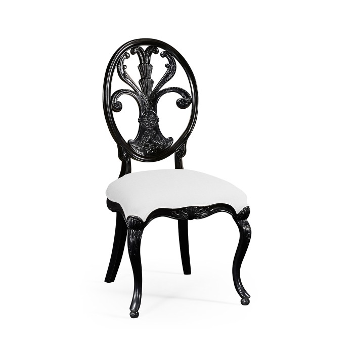 Sheraton Black Oval Back Side Chair