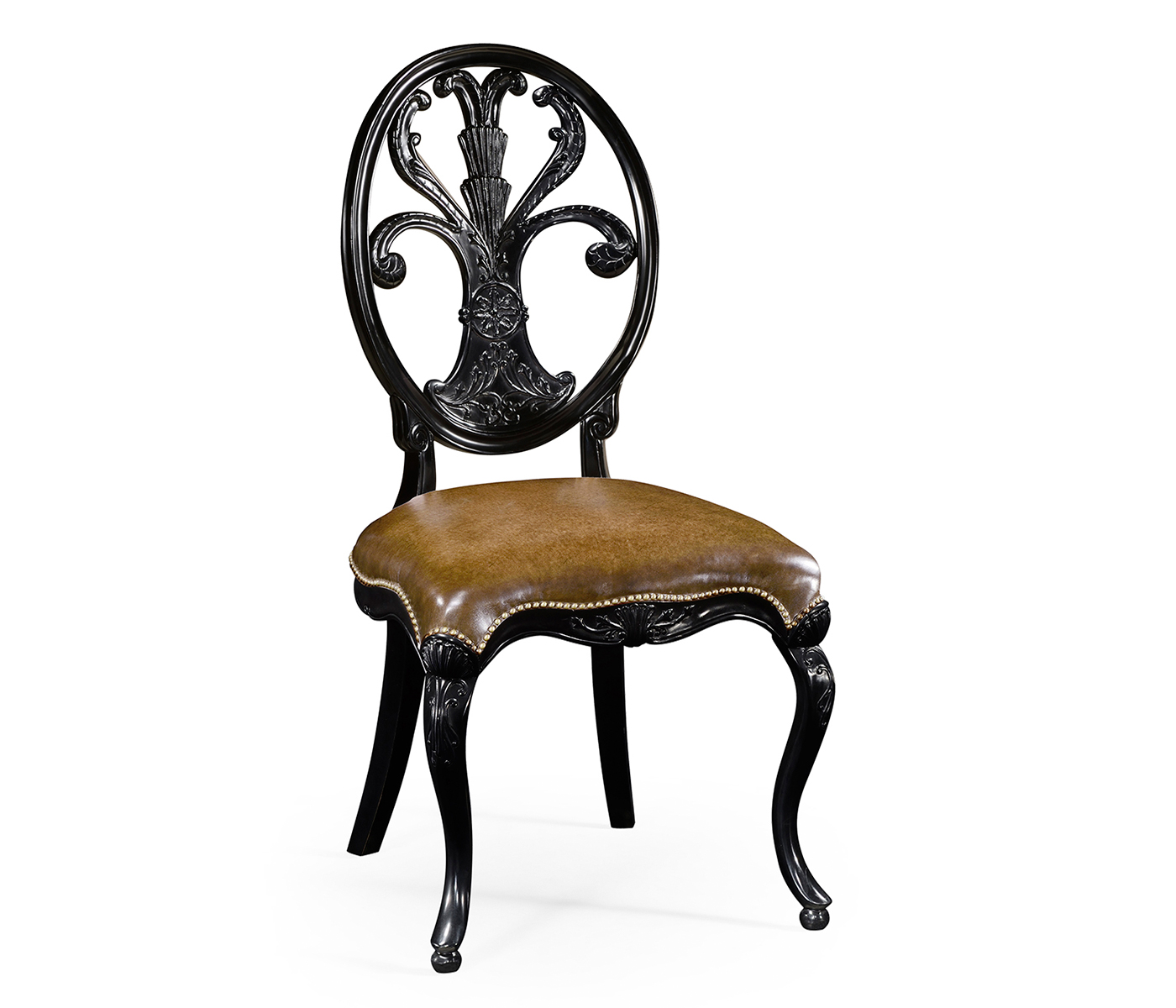 Sheraton Black Oval Back Side Chair