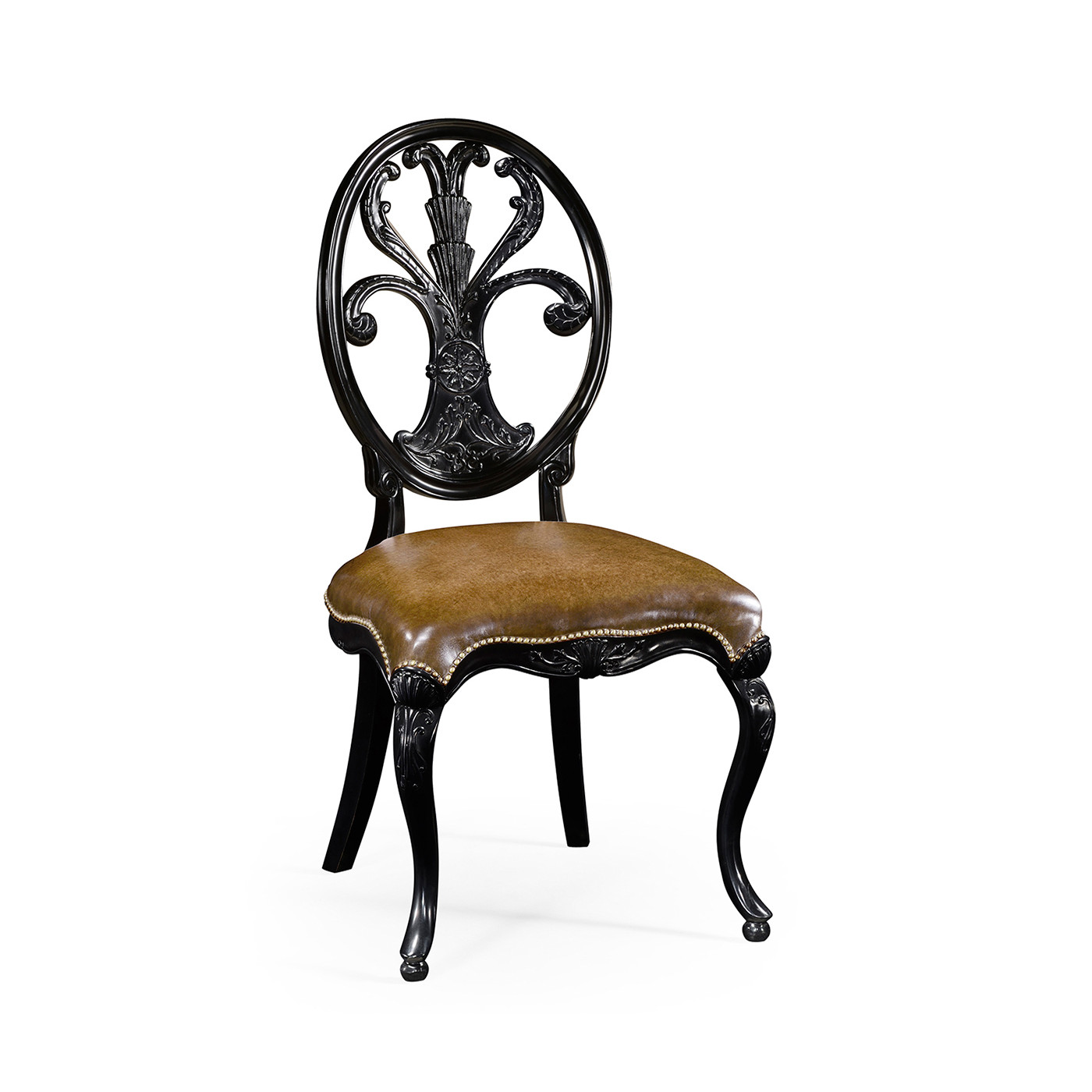 Sheraton Black Oval Back Side Chair
