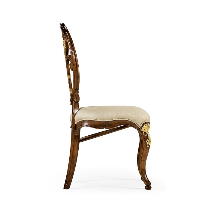 Sheraton Walnut Oval Back Side Chair