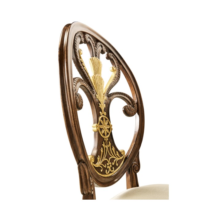 Sheraton Walnut Oval Back Side Chair