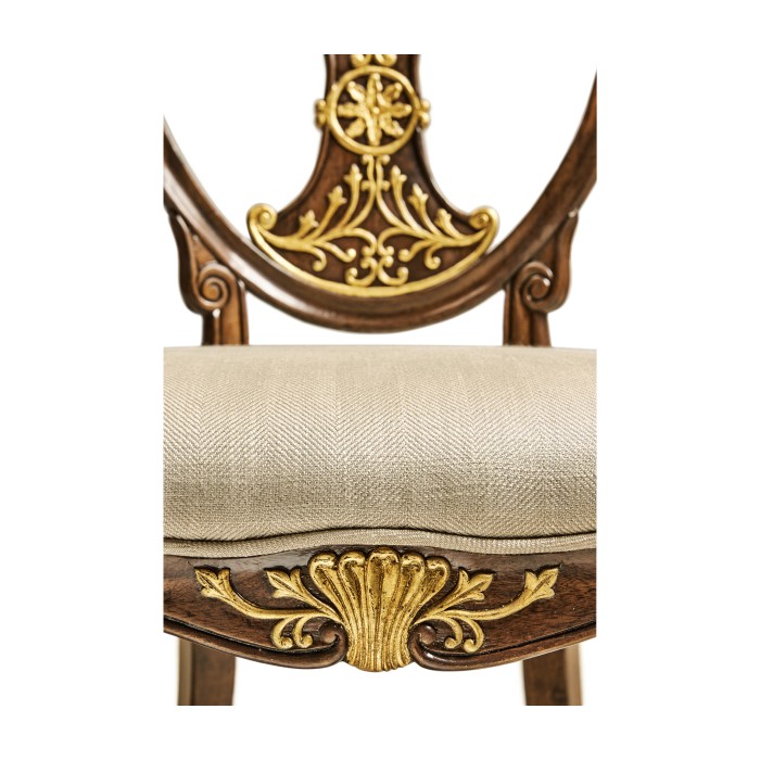 Sheraton Walnut Oval Back Side Chair