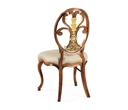 Sheraton Walnut Oval Back Side Chair