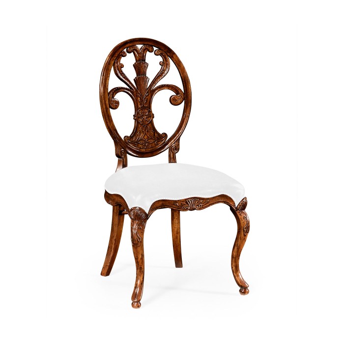 Sheraton Walnut Oval Back Side Chair
