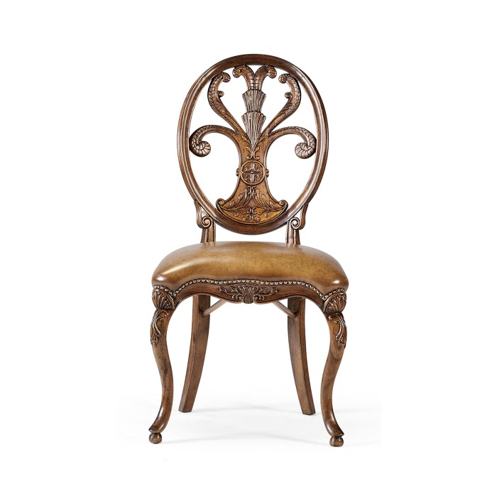 Sheraton Walnut Oval Back Side Chair