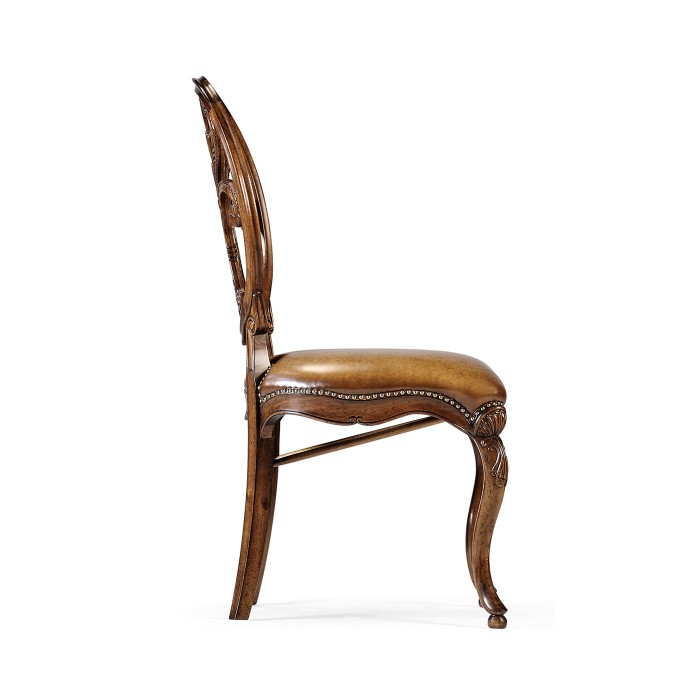 Sheraton Walnut Oval Back Side Chair