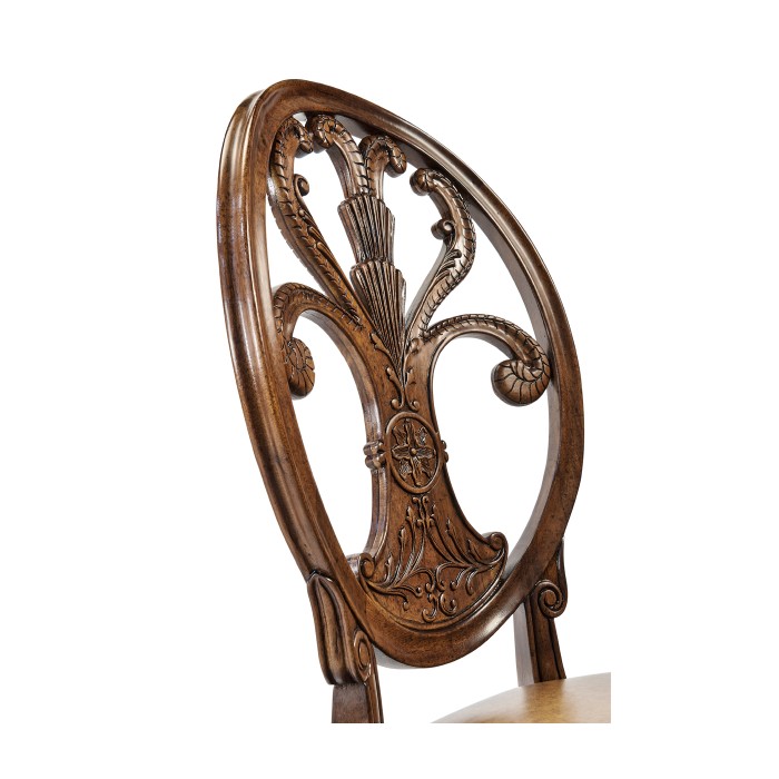 Sheraton Walnut Oval Back Side Chair