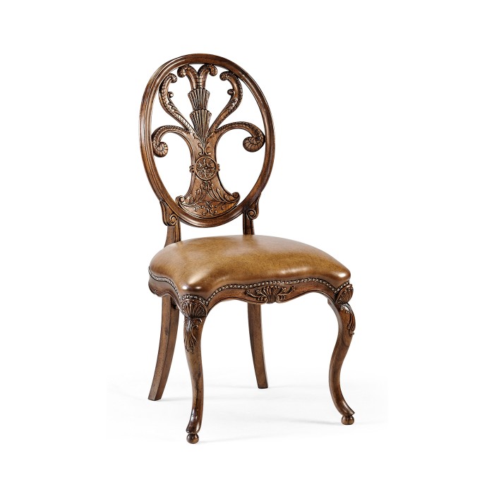 Sheraton Walnut Oval Back Side Chair
