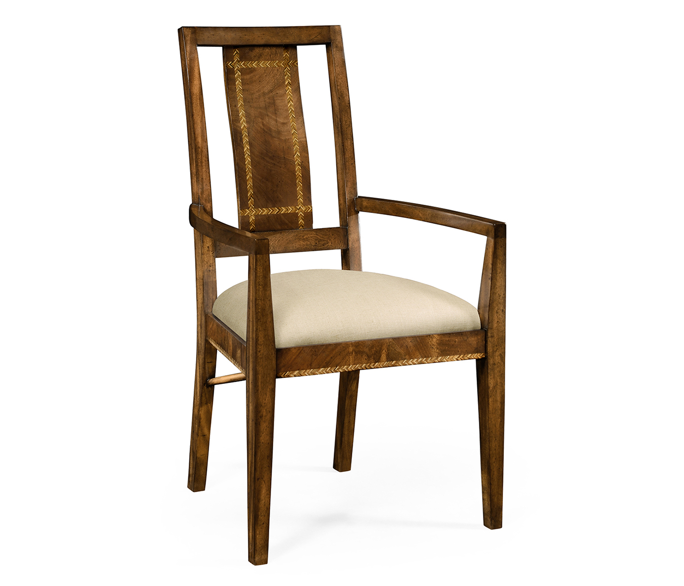 Craftsman's mahogany dining/occasional chair with herringbone inlay detail (Arm)