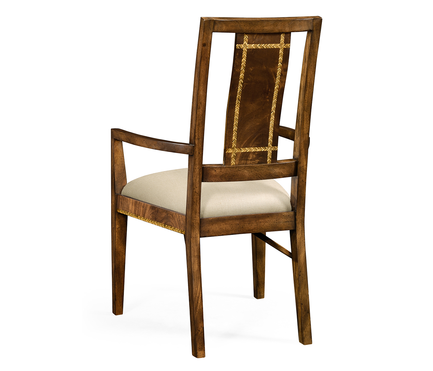Craftsman's mahogany dining/occasional chair with herringbone inlay detail (Arm)