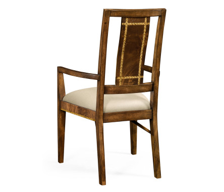 Craftsman's mahogany dining/occasional chair with herringbone inlay detail (Arm)