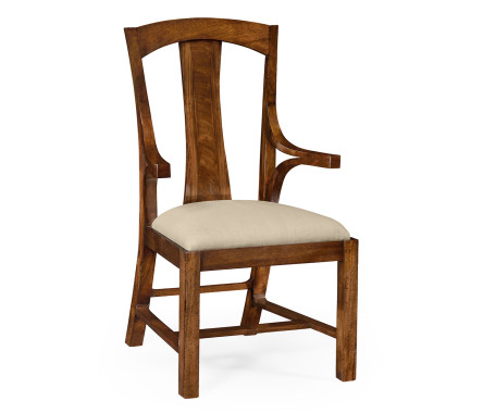 Striped Inlay Arm Chair with Cantilever Arms