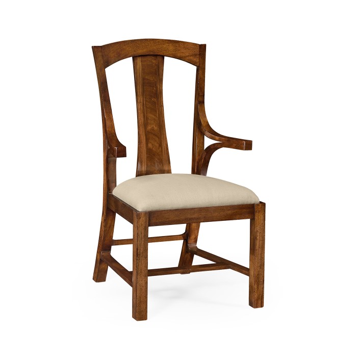 Striped Inlay Arm Chair with Cantilever Arms