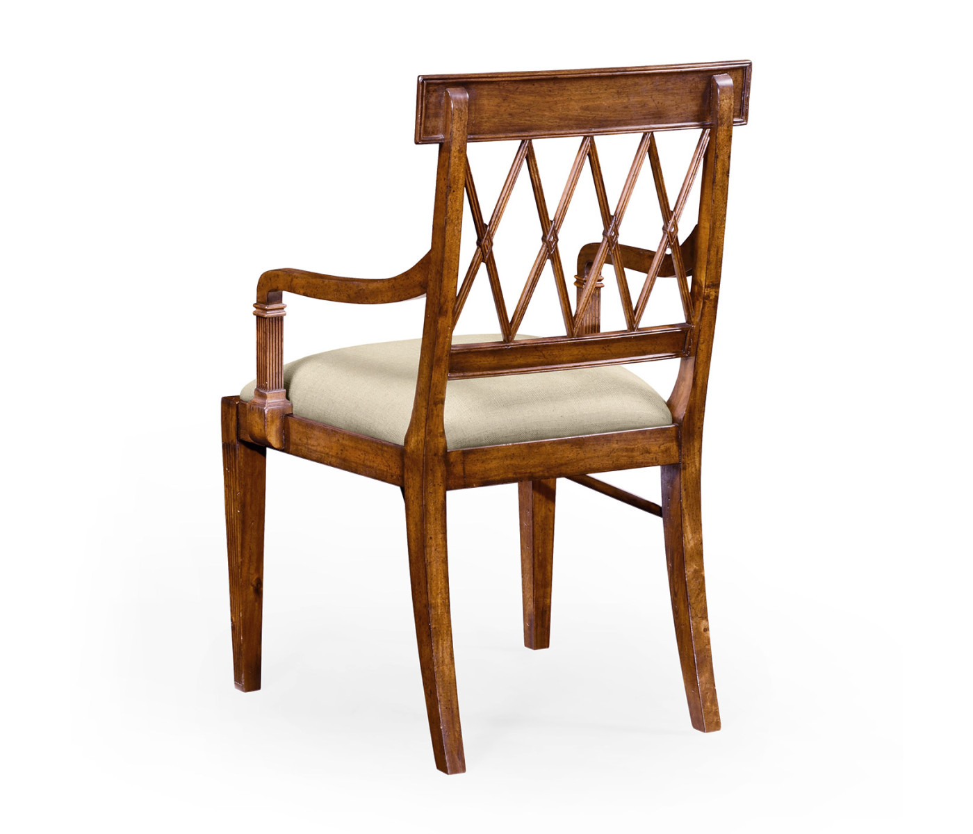 Regency Style Lattice Back Dining Arm Chair