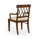 Regency Style Lattice Back Dining Arm Chair