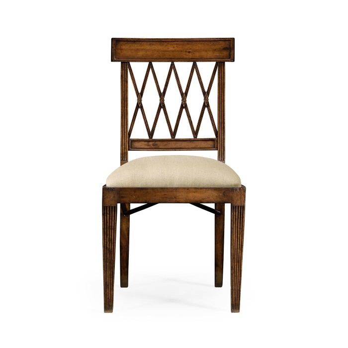 Regency Style Lattice Back Dining Side Chair
