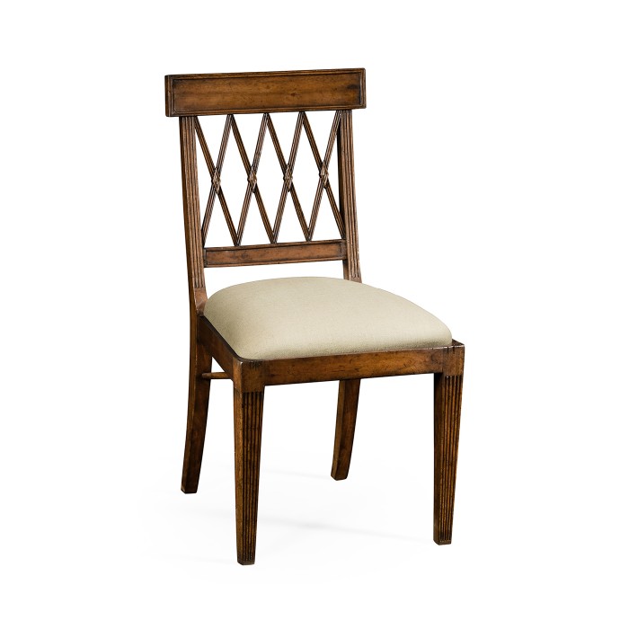Regency Style Lattice Back Dining Side Chair