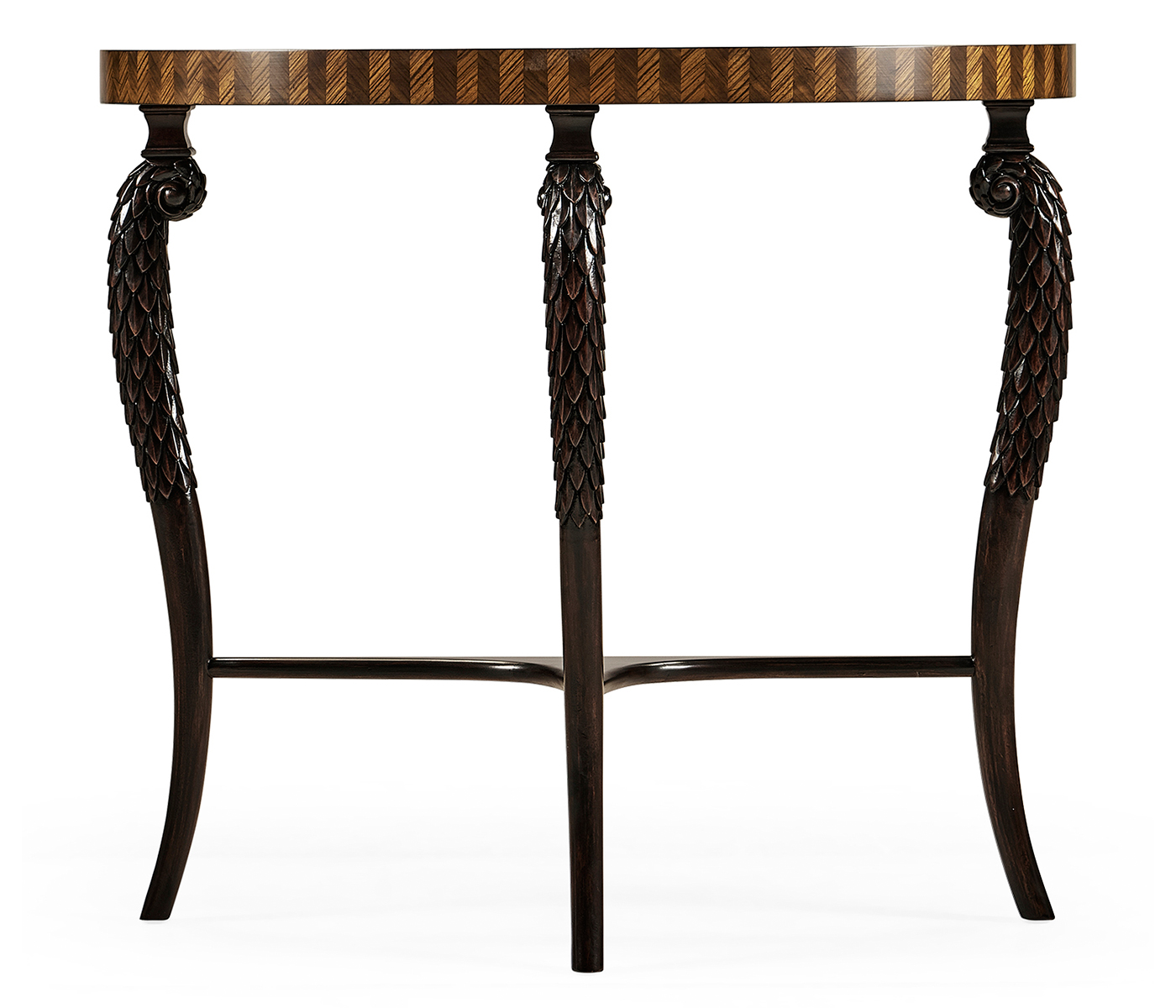 Feather Inlay Hand Carved Console