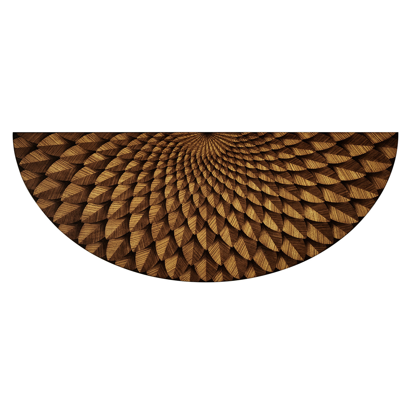 Feather Inlay Hand Carved Console