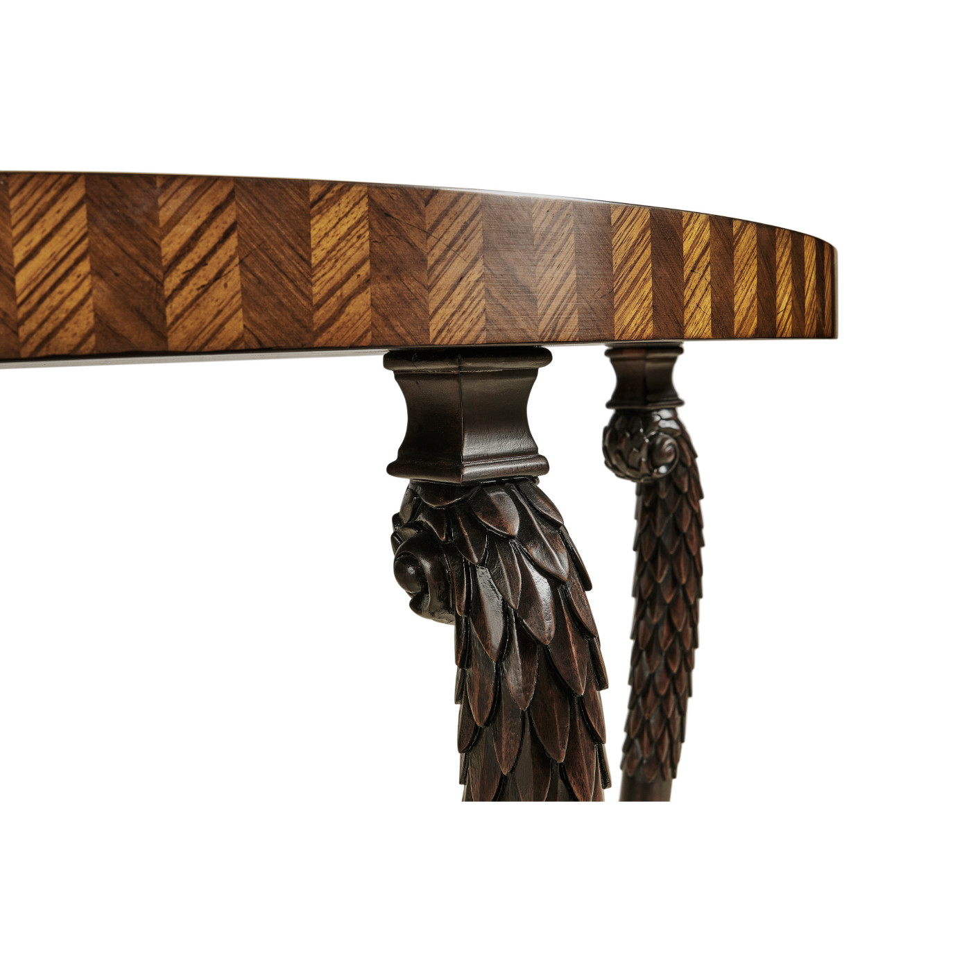 Feather Inlay Hand Carved Console