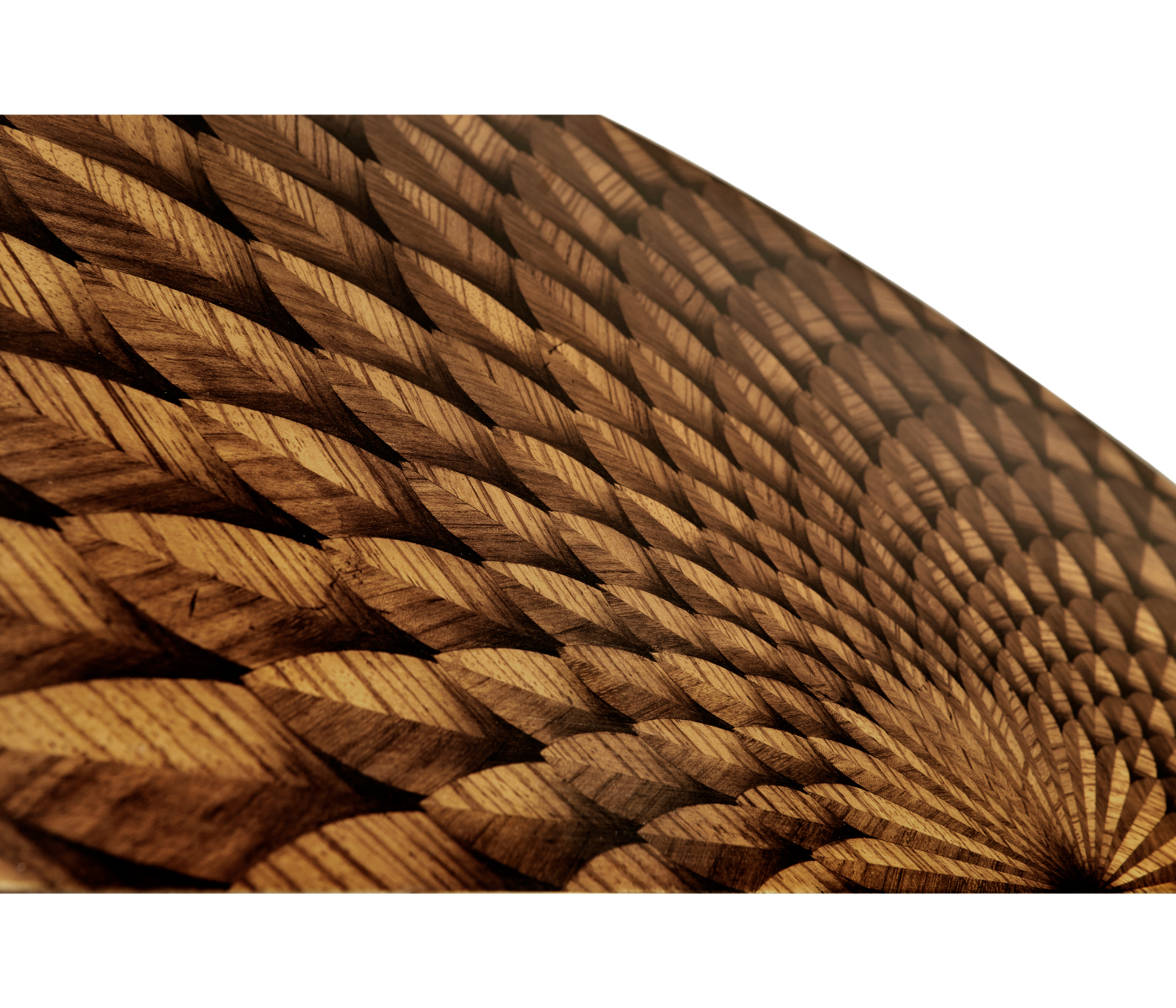 Feather Inlay Hand Carved Console