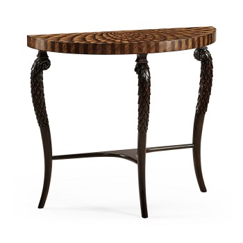 Feather Inlay Hand Carved Console