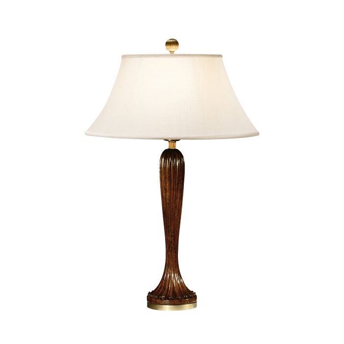 Mahogany Fluted Table Lamp