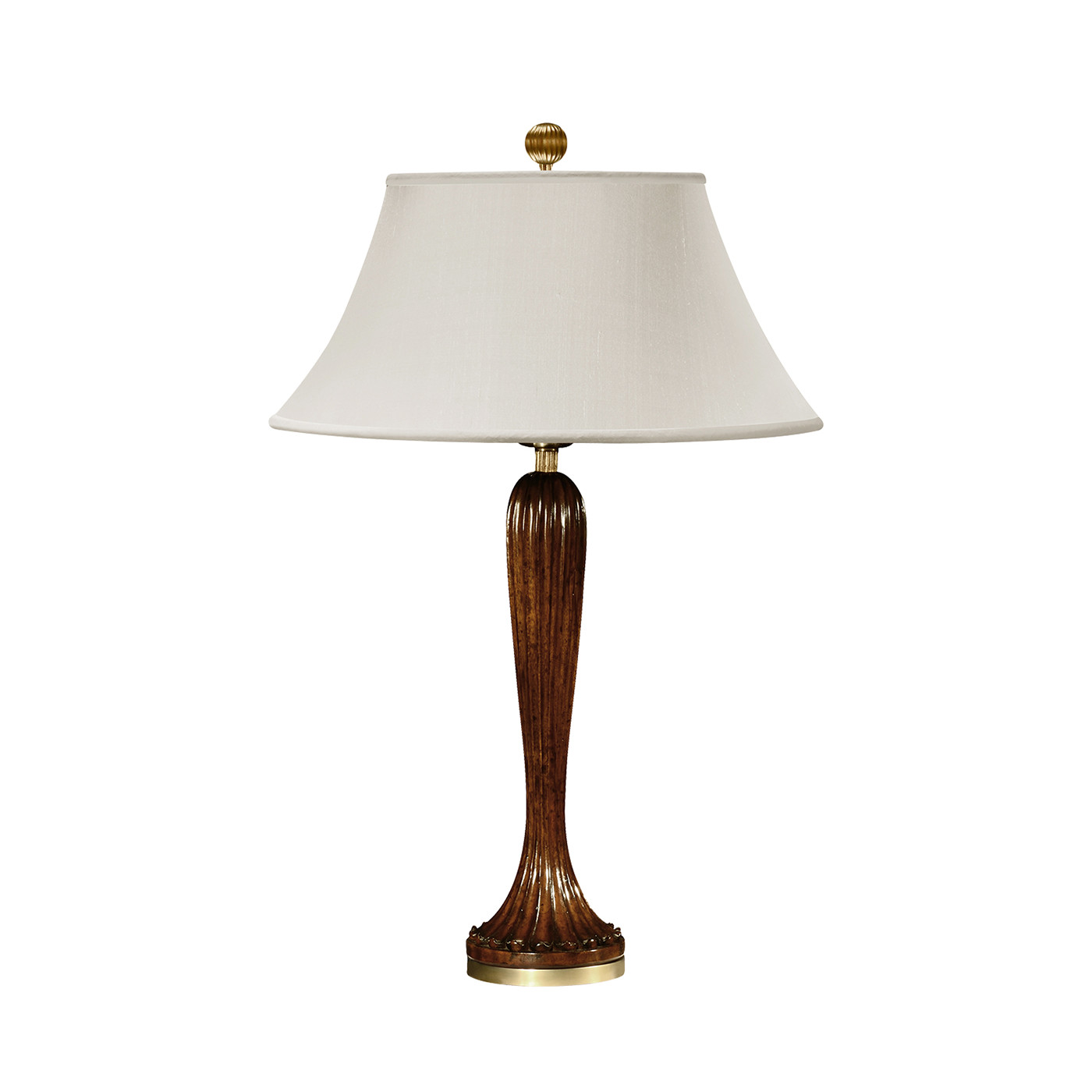 Mahogany Fluted Table Lamp