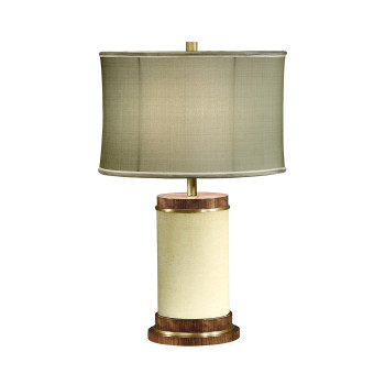 Ivory Finish Hyedua Circular Table Lamp