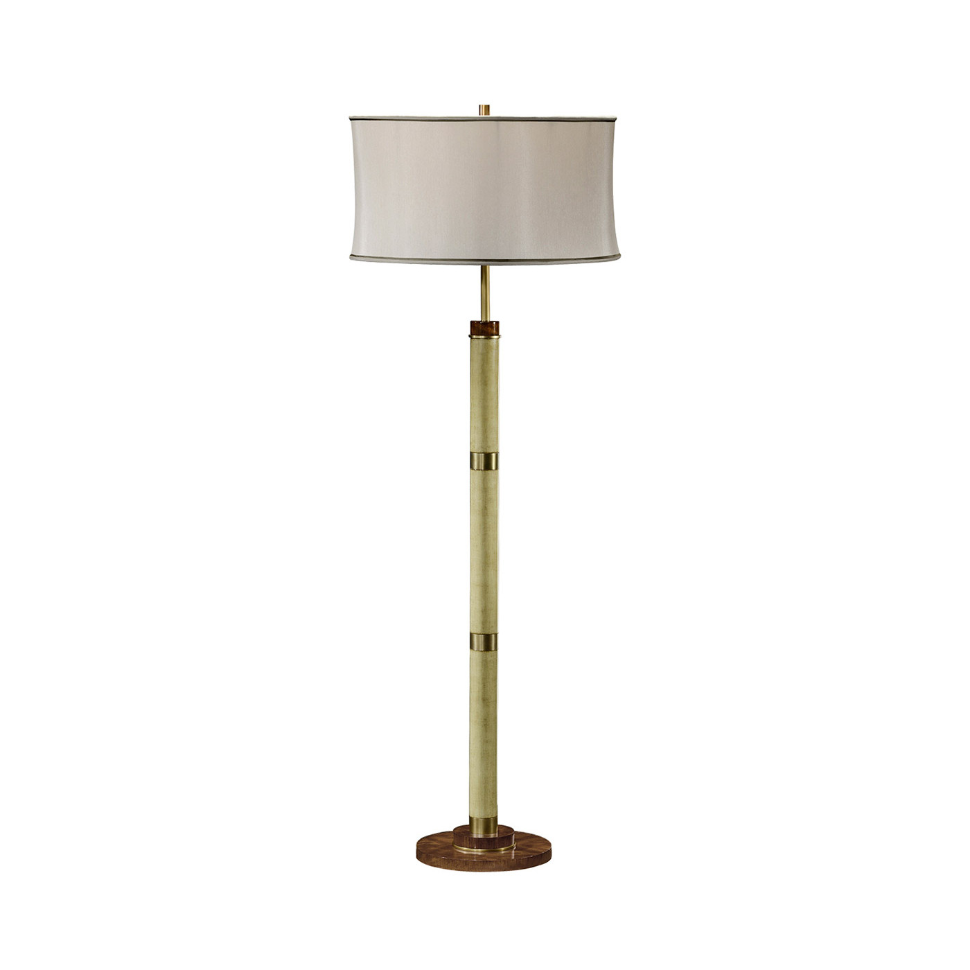 Sage finish hyedua circular column floor lamp