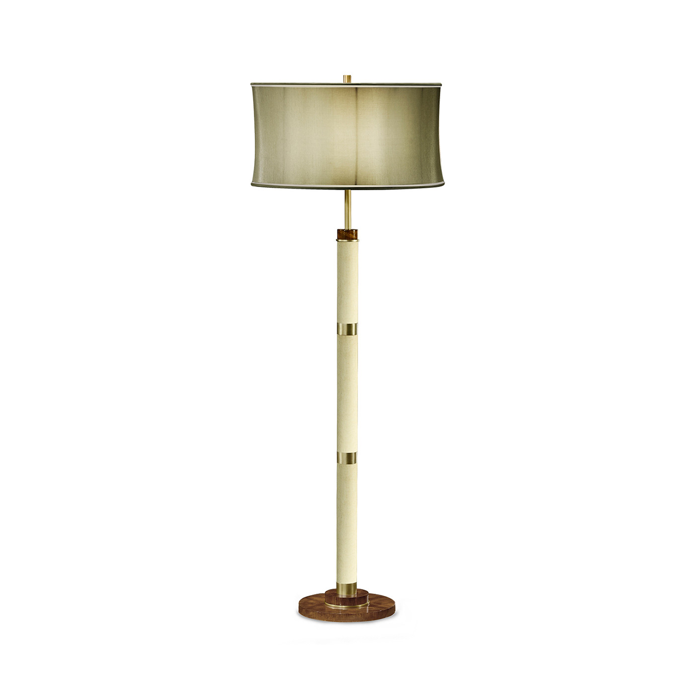 Ivory Finish Hyedua Circular Column Floor Lamp
