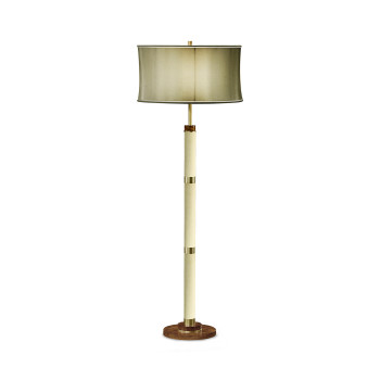 Ivory Finish Hyedua Circular Column Floor Lamp