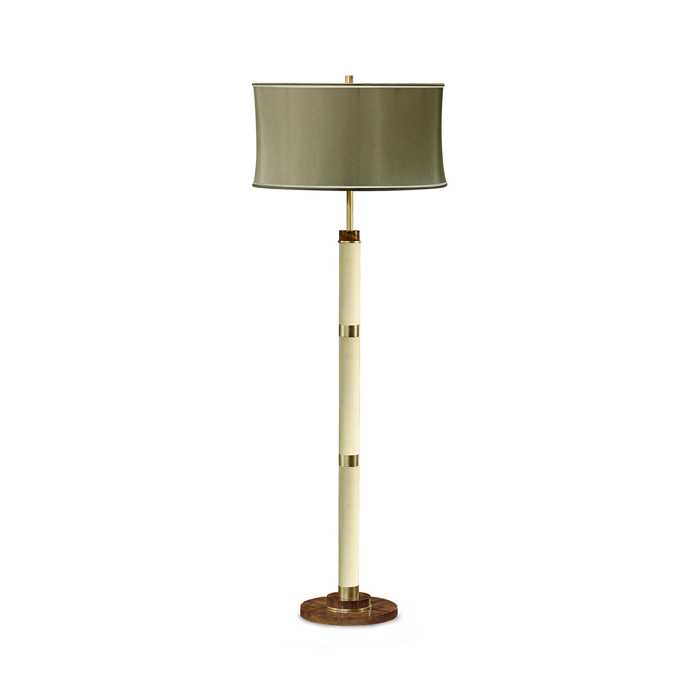 Ivory Finish Hyedua Circular Column Floor Lamp