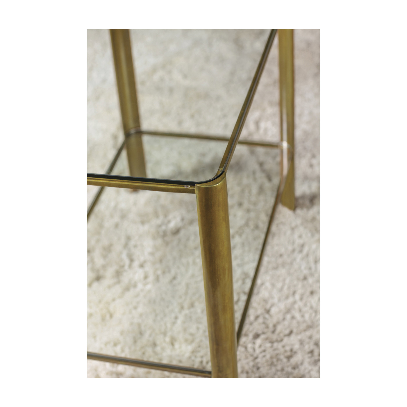 Brass & Glass End Table